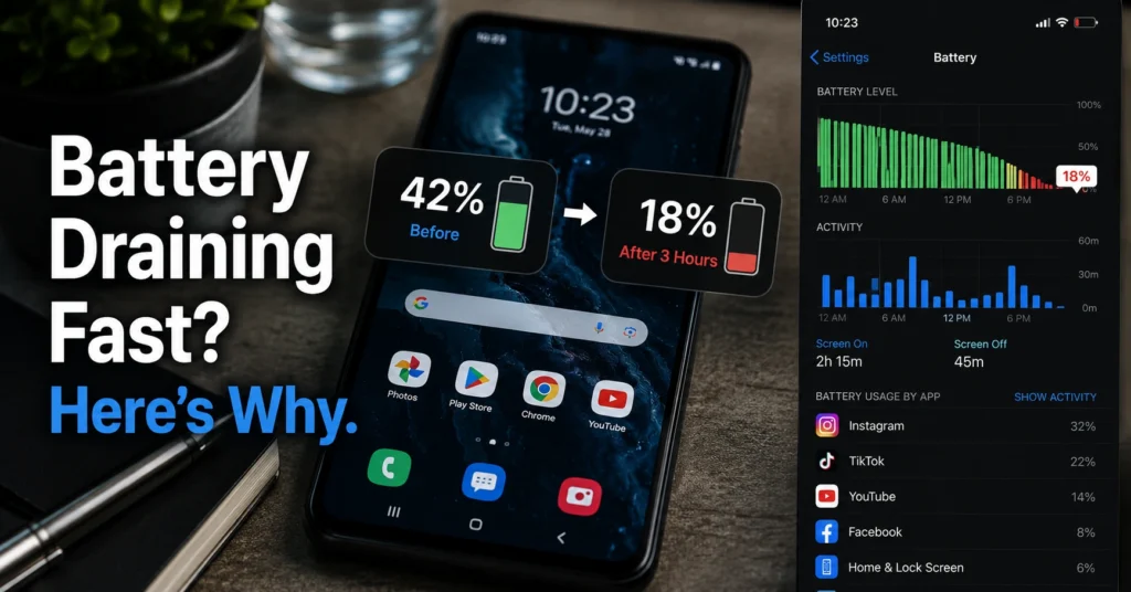 Phone battery draining fast while apps run in background