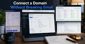 DNS setup process connecting a domain registrar to a hosting provider safely