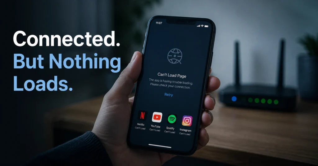 Phone connected to Wi-Fi but unable to access the internet