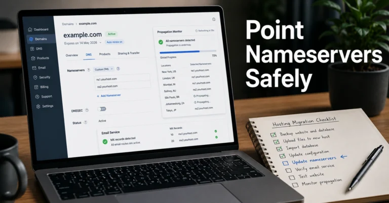 Changing nameservers safely from one hosting provider to another without downtime